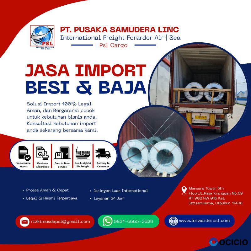Jasa Import Door To Door Borongan Besi & Baja