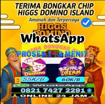 KHUSUS TERIMA BONGKAR CHIP DOMINO ISLAND HIGGS 🔥 BUKA 24JAM WA:0821-7427-2291