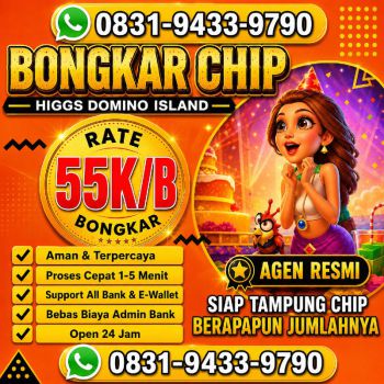 KHUSUS TERIMA BONGKAR CHIP DOMINO ISLAND HIGGS 🔥 BUKA 24JAM WA:0831-9433-9790