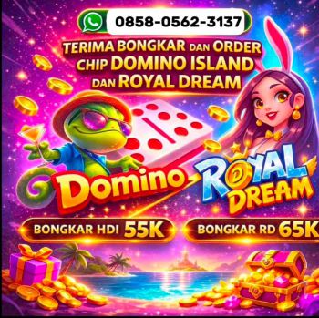 TERIMA BONGKAR CHIP HDI HIGGS DOMINO ISLAND & RD OPEN 24 JAM WA 085805623137💯💯