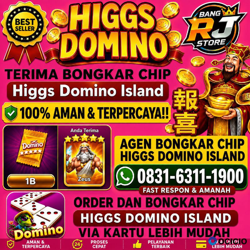 KHUSUS TERIMA BONGKAR CHIP DOMINO ISLAND HIGGS 🔥 BUKA 24JAM WA:0831-6311-1900