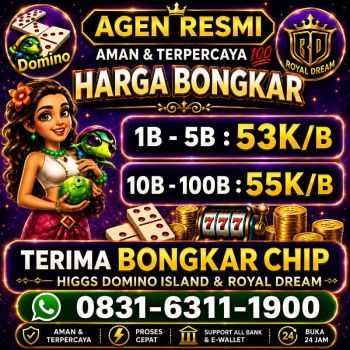 TERIMA BONGKAR CHIP HDI HIGGS DOMINO ISLAND DAN ROYAL DREAM WA 0831-6311-1900