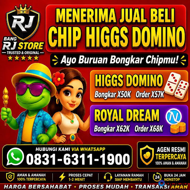 KHUSUS TERIMA BONGKAR CHIP DOMINO ISLAND HIGGS 🔥 BUKA 24JAM WA:083163111900