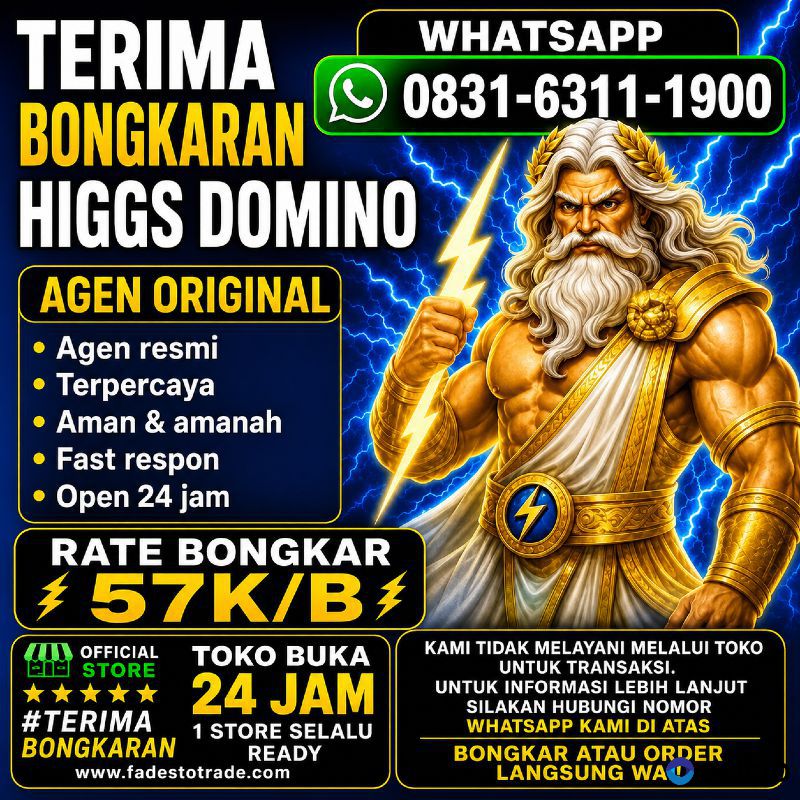 KHUSUS TERIMA BONGKAR CHIP DOMINO ISLAND HIGGS 🔥 BUKA 24JAM WA:0831-6311-1900