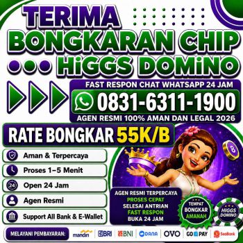 KHUSUS TERIMA BONGKAR CHIP DOMINO ISLAND HIGGS 🔥 BUKA 24JAM WA:0831-6311-1900
