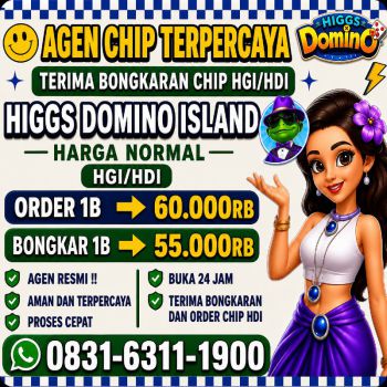 TERIMA BONGKAR CHIP HDI HIGGS DOMINO ISLAND JUAL BELI CHIP HDI WA 083163111900