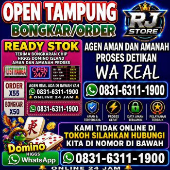 KHUSUS TERIMA BONGKAR CHIP DOMINO ISLAND HIGGS 🔥 BUKA 24JAM WA:0831-6311-1900