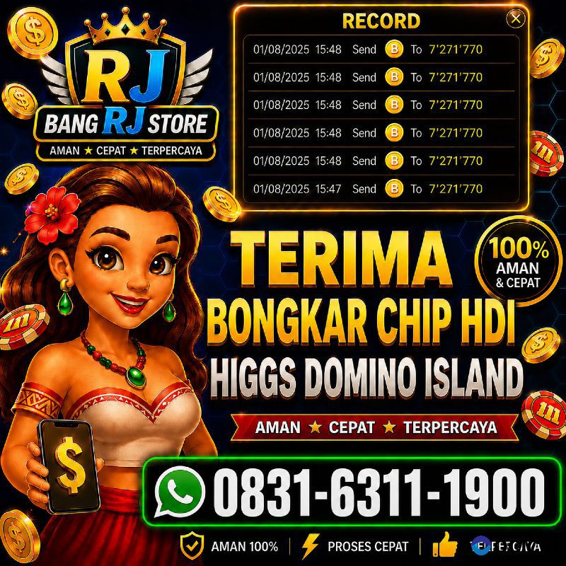 Terima Bongkaran Chip Higgs domino Island Amanah dan Terpercaya Wa 083163111900