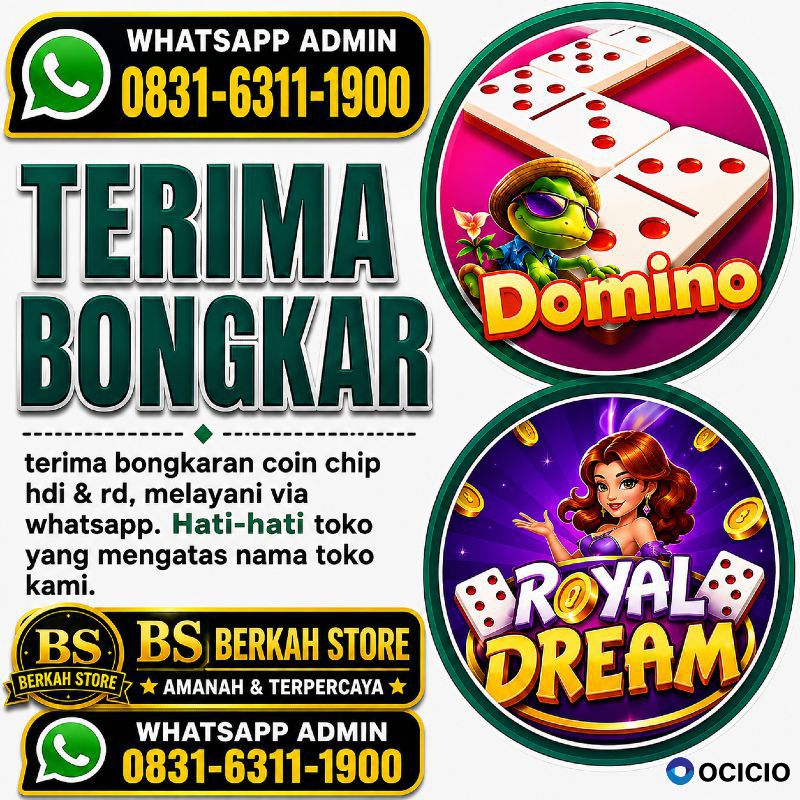 KHUSUS TERIMA BONGKAR CHIP DOMINO ISLAND HIGGS 🔥 BUKA 24JAM WA:0831-6311-1900