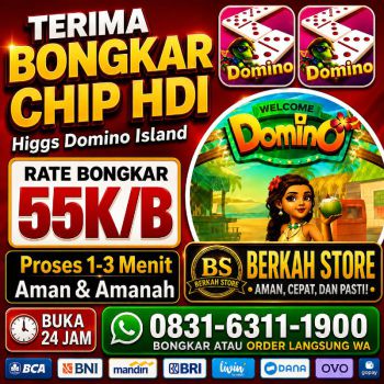 TERIMA BONGKAR CHIP HDI HIGGS DOMINO ISLAND JUAL BELI CHIP HDI WA 083163111900