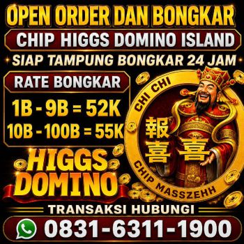 TERIMA BONGKAR CHIP HDI HIGGS DOMINO ISLAND JUAL BELI CHIP HDI WA 083163111900