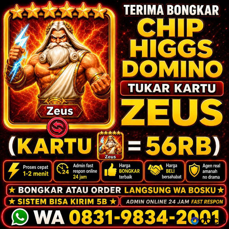KHUSUS TERIMA BONGKAR CHIP DOMINO ISLAND HIGGS 🔥 BUKA 24JAM WA:0831-9834-2001