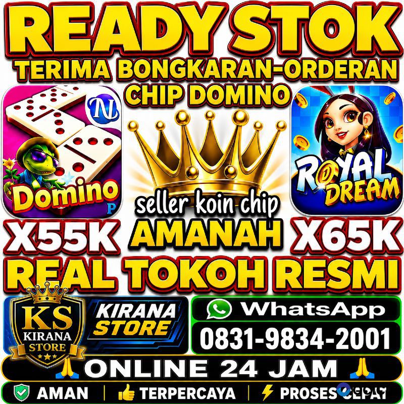 KHUSUS TERIMA BONGKAR CHIP DOMINO ISLAND HIGGS 🔥 BUKA 24JAM WA:0831-9834-2001