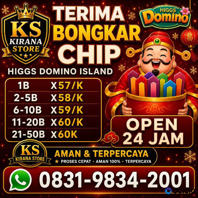 TERIMA BONGKAR CHIP HDI HIGGS DOMINO ISLAND JUAL BELI CHIP HDI WA 083198342001