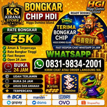 Terima Bongkaran Chip Higgs domino Island Amanah dan terpercaya Wa 083198342001
