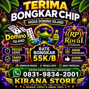 TERIMA BONGKAR CHIP HDI HIGGS DOMINO ISLAND DAN ROYAL DREAM WA 0831-9834-2001