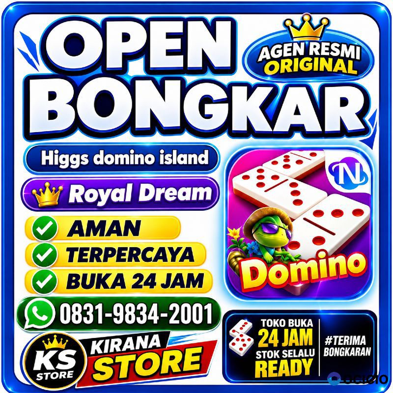 KHUSUS TERIMA BONGKAR CHIP DOMINO ISLAND HIGGS 🔥 BUKA 24JAM WA:0831-9834-2001