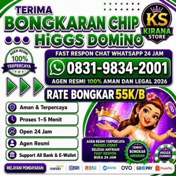 KHUSUS TERIMA BONGKAR CHIP DOMINO ISLAND HIGGS 🔥 BUKA 24JAM WA:0831-9834-2001