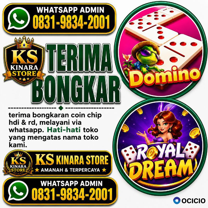 KHUSUS TERIMA BONGKAR CHIP DOMINO ISLAND HIGGS 🔥 BUKA 24JAM WA:0831-9834-2001