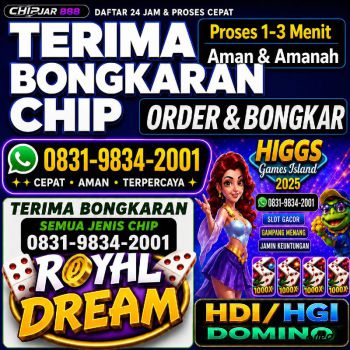 Terima Bongkaran Chip Higgs domino Island Amanah dan terpercaya Wa 083198342001