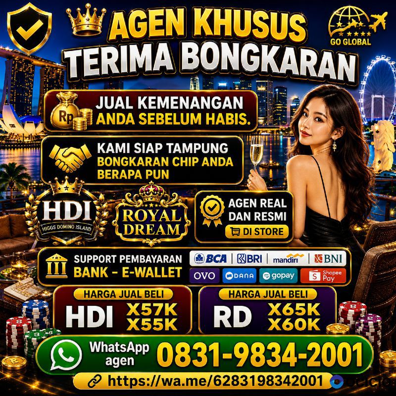 TERIMA BONGKAR CHIP HDI HIGGS DOMINO ISLAND DAN ROYAL DREAM WA 0831-9834-2001