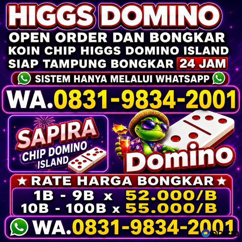 TERIMA BONGKAR CHIP HDI HIGGS DOMINO ISLAND DAN ROYAL DREAM WA 0831-9834-2001