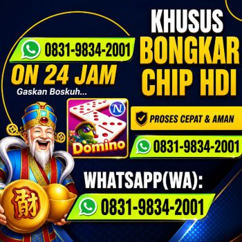 KHUSUS TERIMA BONGKAR CHIP DOMINO ISLAND HIGGS 🔥 BUKA 24JAM WA:0831-9834-2001