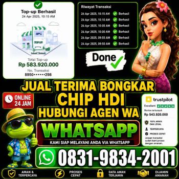 KHUSUS TERIMA BONGKAR CHIP DOMINO ISLAND HIGGS 🔥 BUKA 24JAM WA:0831-9834-2001