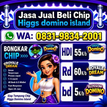 TERIMA BONGKAR CHIP HDI HIGGS DOMINO ISLAND DAN ROYAL DREAM WA 0831-9834-2001
