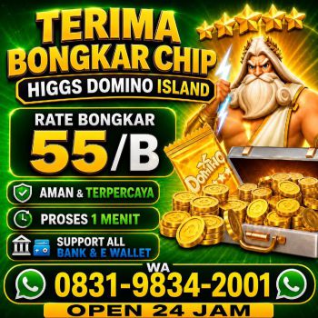 KHUSUS TERIMA BONGKAR CHIP DOMINO ISLAND HIGGS 🔥 BUKA 24JAM WA:0831-9834-2001