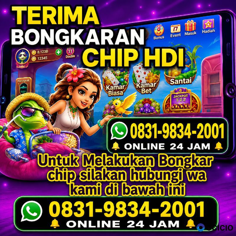 KHUSUS TERIMA BONGKAR CHIP DOMINO ISLAND HIGGS 🔥 BUKA 24JAM WA:0831-9834-2001