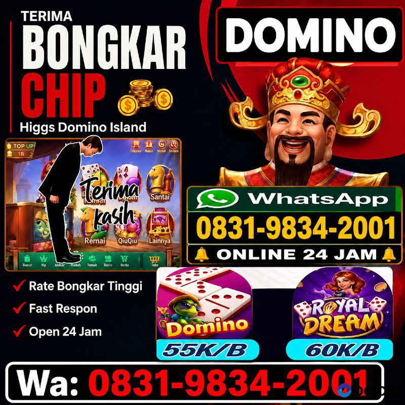 TERIMA BONGKAR CHIP HDI HIGGS DOMINO ISLAND JUAL BELI CHIP HDI WA 083198342001