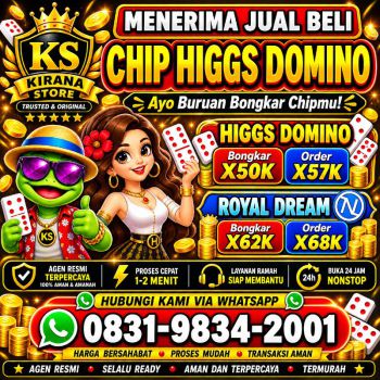 TERIMA BONGKAR CHIP HDI HIGGS DOMINO ISLAND DAN ROYAL DREAM WA 0831-9834-2001