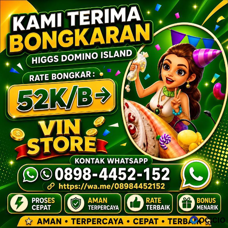 Terima bongkar chip higgs domino island amanah terpercaya wa 08984452152