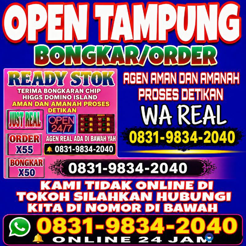 KHUSUS TERIMA BONGKAR CHIP DOMINO ISLAND HIGGS 🔥 BUKA 24JAM WA:0831-9834-2040