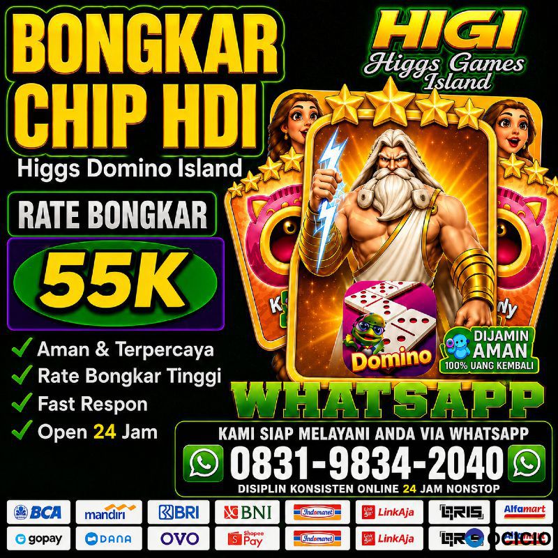 TERIMA BONGKAR CHIP HDI HIGGS DOMINO ISLAND JUAL BELI CHIP HDI WA 083198342040