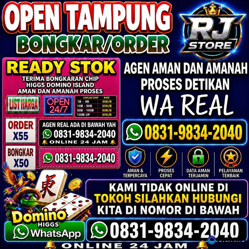 KHUSUS TERIMA BONGKAR CHIP DOMINO ISLAND HIGGS 🔥 BUKA 24JAM WA:0831-9834-2040