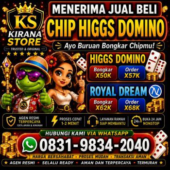 TERIMA BONGKAR CHIP HDI HIGGS DOMINO ISLAND DAN ROYAL DREAM WA 0831-9834-2040
