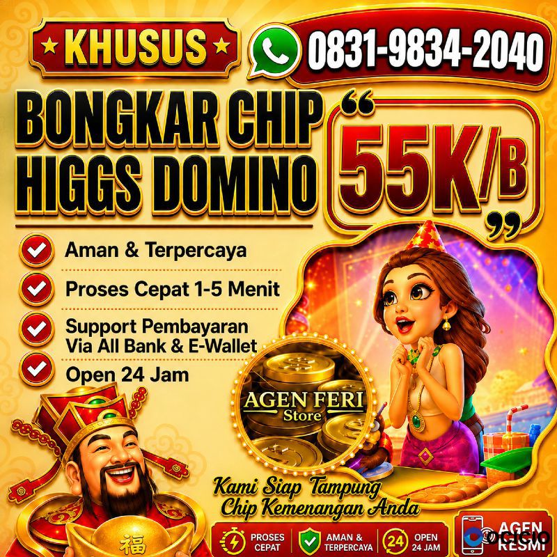 KHUSUS TERIMA BONGKAR CHIP DOMINO ISLAND HIGGS 🔥 BUKA 24JAM WA:0831-9834-2040