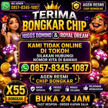 KHUSUS TERIMA BONGKARAN CHIP DOMINO ISLAND HIGGS 🔥 BUKA 24JAM WA:0857-8345-1087