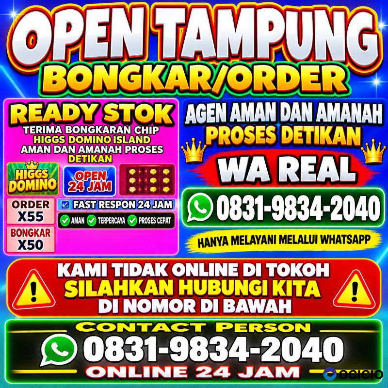 TERIMA BONGKAR CHIP HDI HIGGS DOMINO ISLAND DAN ROYAL DREAM WA 0831-9834-2040