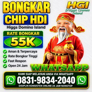 KHUSUS TERIMA BONGKAR CHIP DOMINO ISLAND HIGGS 🔥 BUKA 24JAM WA:0831-9834-2040