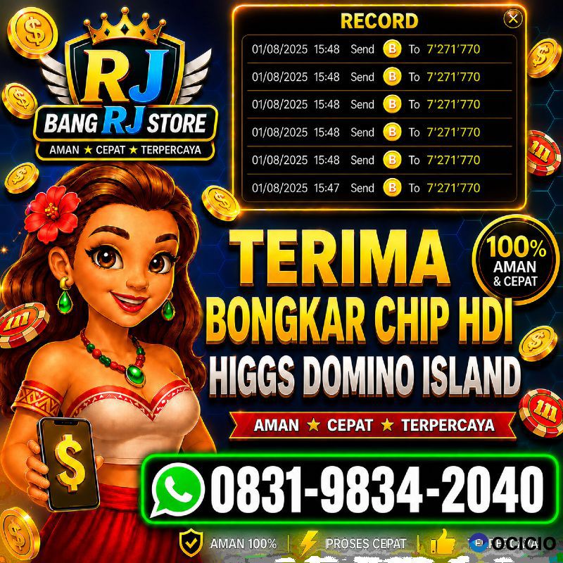 TERIMA BONGKAR CHIP HDI HIGGS DOMINO ISLAND JUAL BELI CHIP HDI WA 083198342040
