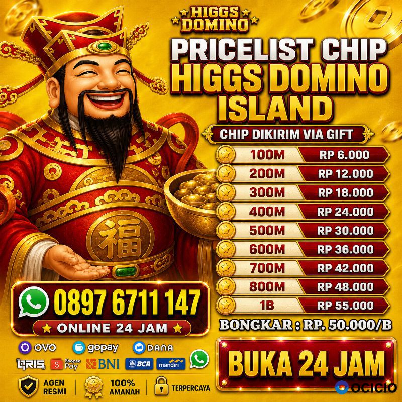 Terima bongkaran chip higgs domino island  hubungi admin 0897 6711 147