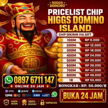 TERIMA BONGKARAN CHIP HIGGS DOMINO ISLAND AMAN DAN AMANAH