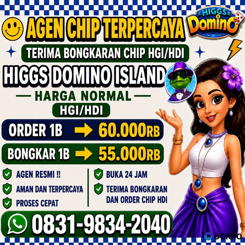 TERIMA BONGKAR CHIP HDI HIGGS DOMINO ISLAND JUAL BELI CHIP HDI WA 083198342040