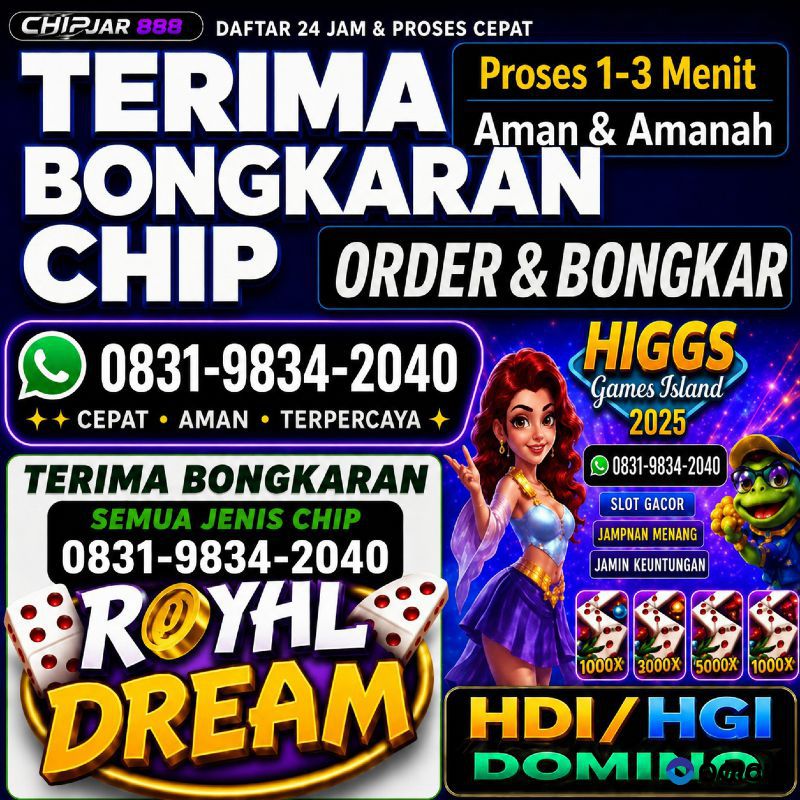 TERIMA BONGKAR CHIP HDI HIGGS DOMINO ISLAND JUAL BELI CHIP HDI WA 083198342040