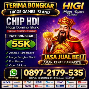 TERIMA BONGKAR CHIP DOMINO ISLAND HIGGS DOMINO BUKA 24JAM