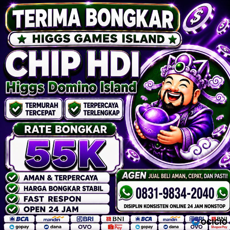 TERIMA BONGKAR CHIP HDI HIGGS DOMINO ISLAND JUAL BELI CHIP HDI WA 083198342040
