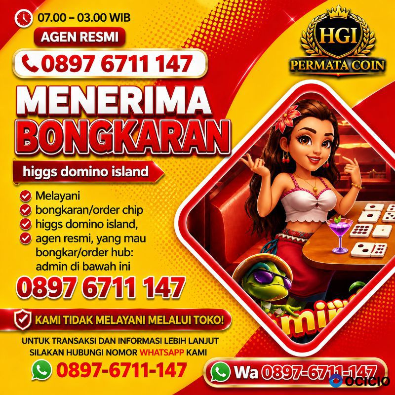ADMIN BONGKARAN CHIP HIGGS DOMINO ISLAND AMANAH DAN TERPERCAYA